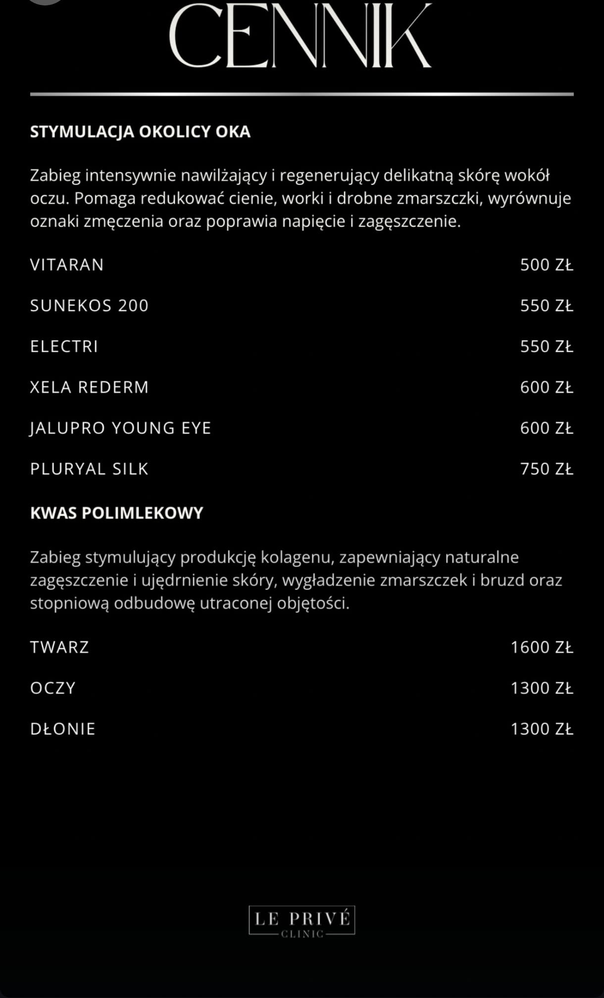 Cennik zabiegów 3